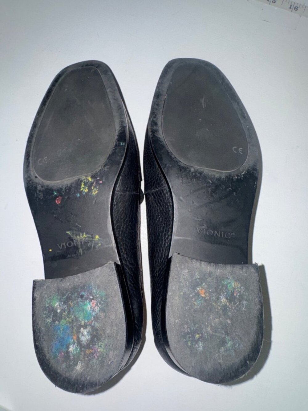 Vionic Women Shoes Sz 10 Black Pebbled Leather Sellah Low-Heeled Loafers Classic - Picture 6 of 12